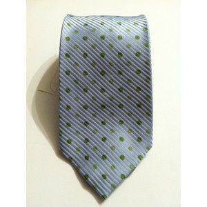 DOLCEPUNTA MENS NEW BLUE 100%SILK POLKA DOT NECK TIE 4" X 60 1/2"  MADE IN ITALY